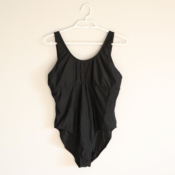 Lole Women's Black Sz 8 One Piece Straps Minimalist Scoop Neck Swim Bathing Suit - Picture 1 of 12